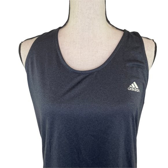 WOMENS ADIDAS CLIMALITE CHARCOAL GRAY DERBY STRIPE T-BACK TANK TOP XL - Picture 3 of 10